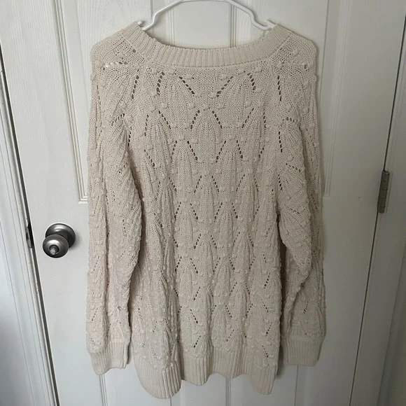 NWT Francesca’s Collection - Cream Elodie Cable Knit Pullover Sweater - Picture 4 of 4